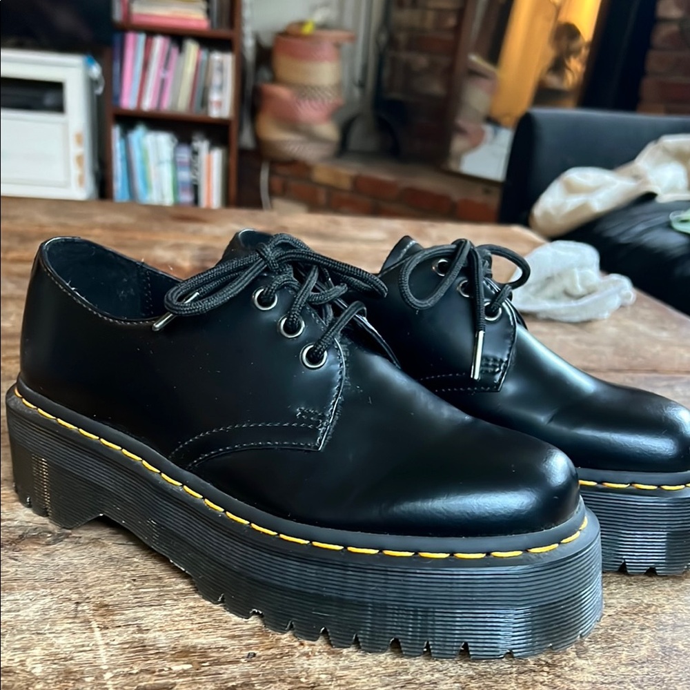 Dr. Martens Black Platform Lace-Up Shoes